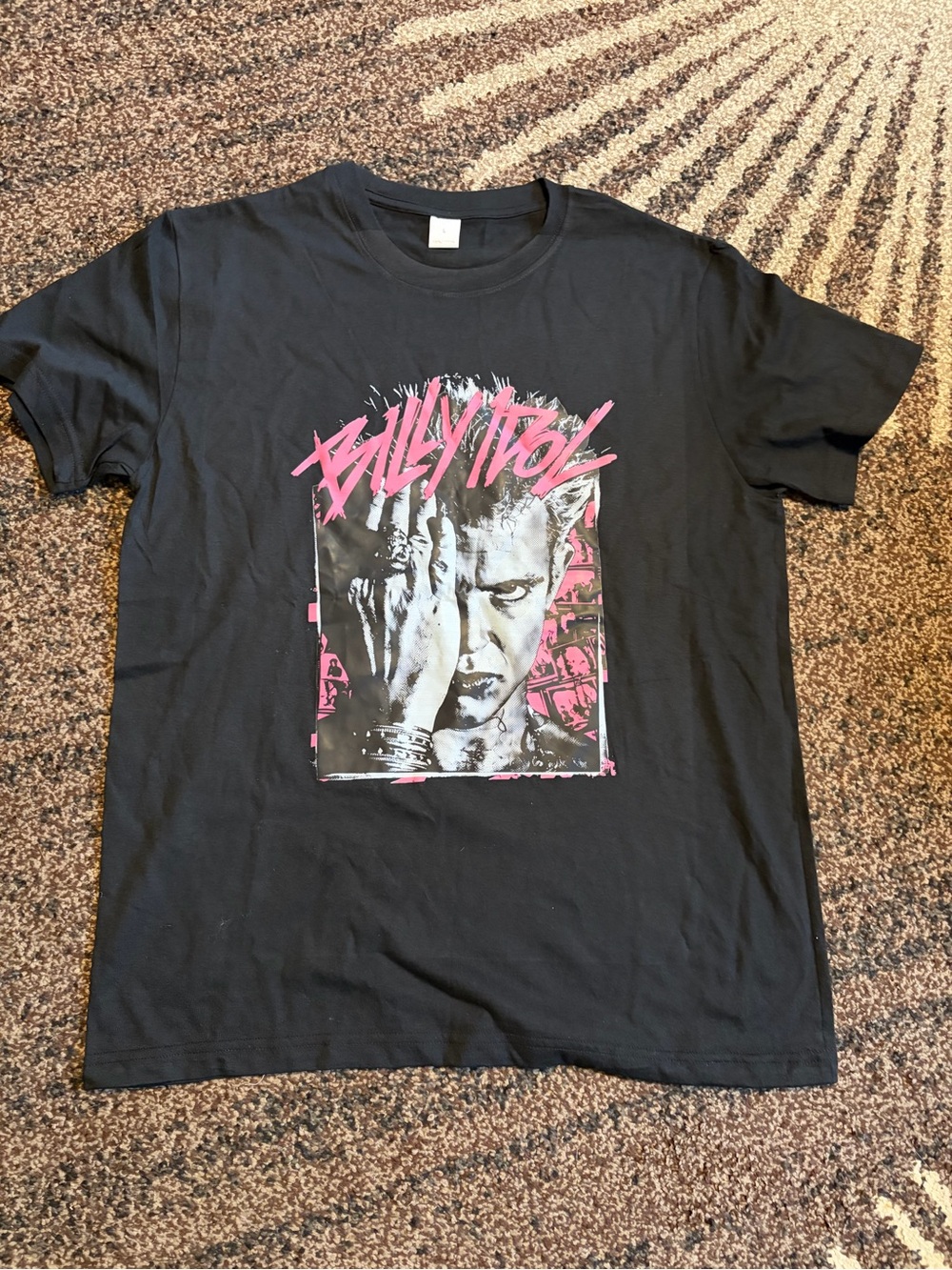 Graphic Black Tee - Pink Accent